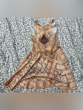 Blackmilk Harry Potter Marauders map reversible skater dress medium